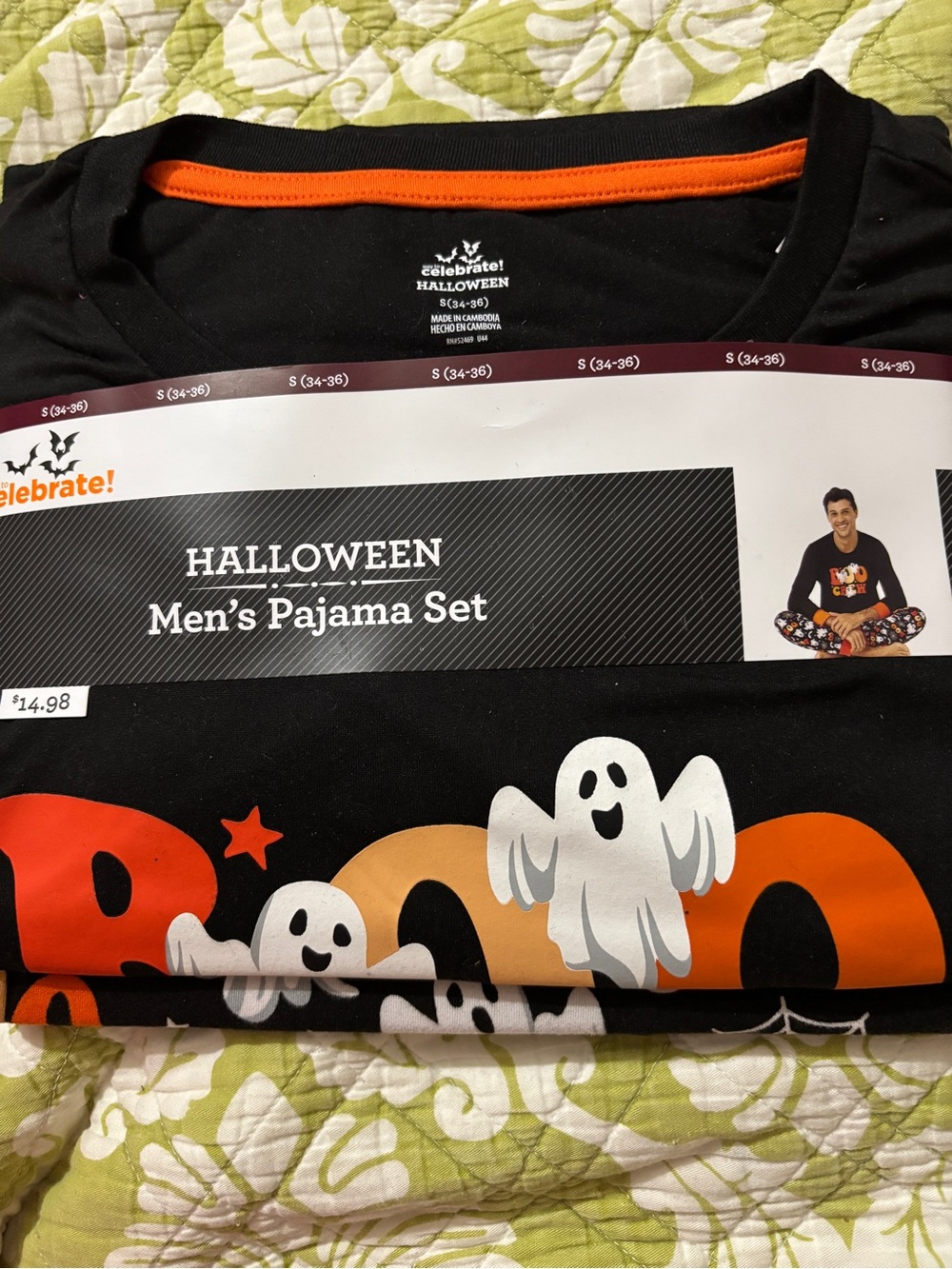 Unisex Halloween Men’s Pajama Set 2 Pieces NWT Long Sleeve Top and Pants Size Sm